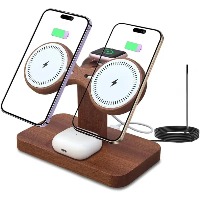 A93PHOT! US PLUG,Dual Phone Charging Station For 17 16 15 14 13 12 Series, Magnetic Charging Support For Magsafe Chargers
