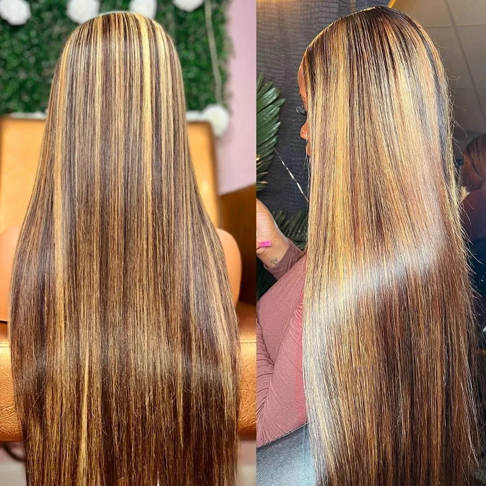 

Human Hair Straight 13x4 Lace Front 30 Inch Highlight 13x6 Lace Frontal Wig Brazilian 180 density For Black Women