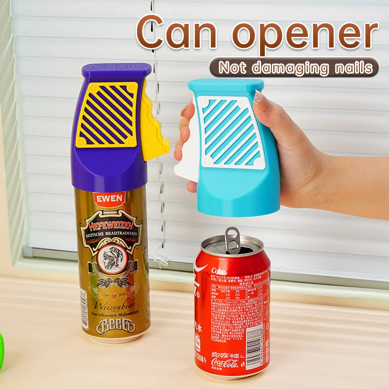 Abridor de Latas Ergonômico Impresso em 3D para Uso com Uma Mão, Abridor de Latas de Refrigerante e Cerveja Seguro para Unhas, Abridor de Bebidas Portátil de Fácil Utilização para Casa e Atividades ao Ar Livre
