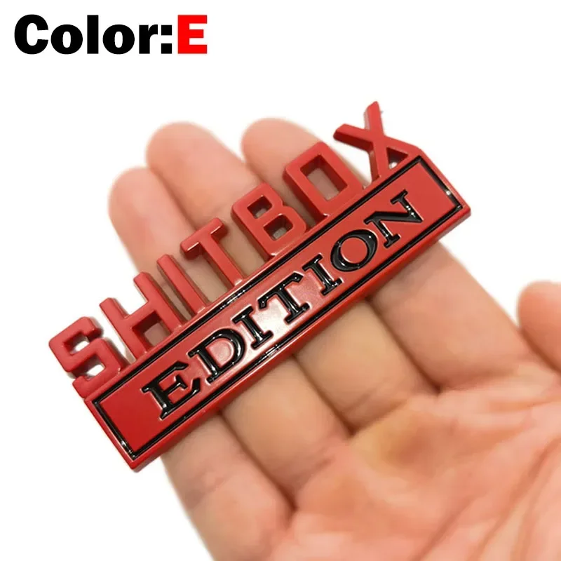 1 قطعة ثلاثية الأبعاد كروم أسود أحمر شعار معدني SHITBOX طبعة شارة ذيل السيارة الجانب ملصق اكسسوارات ل جيب دودج كرايسلر