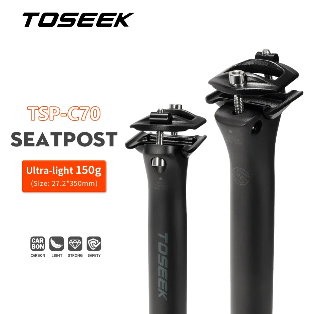 

TOSEEK C70 Carbon Seatpost Light Weight 27.2 31.6mm Length350/400mm Matte Black MTB Road Bike Seat Post Seat Tube Bicycle Parts