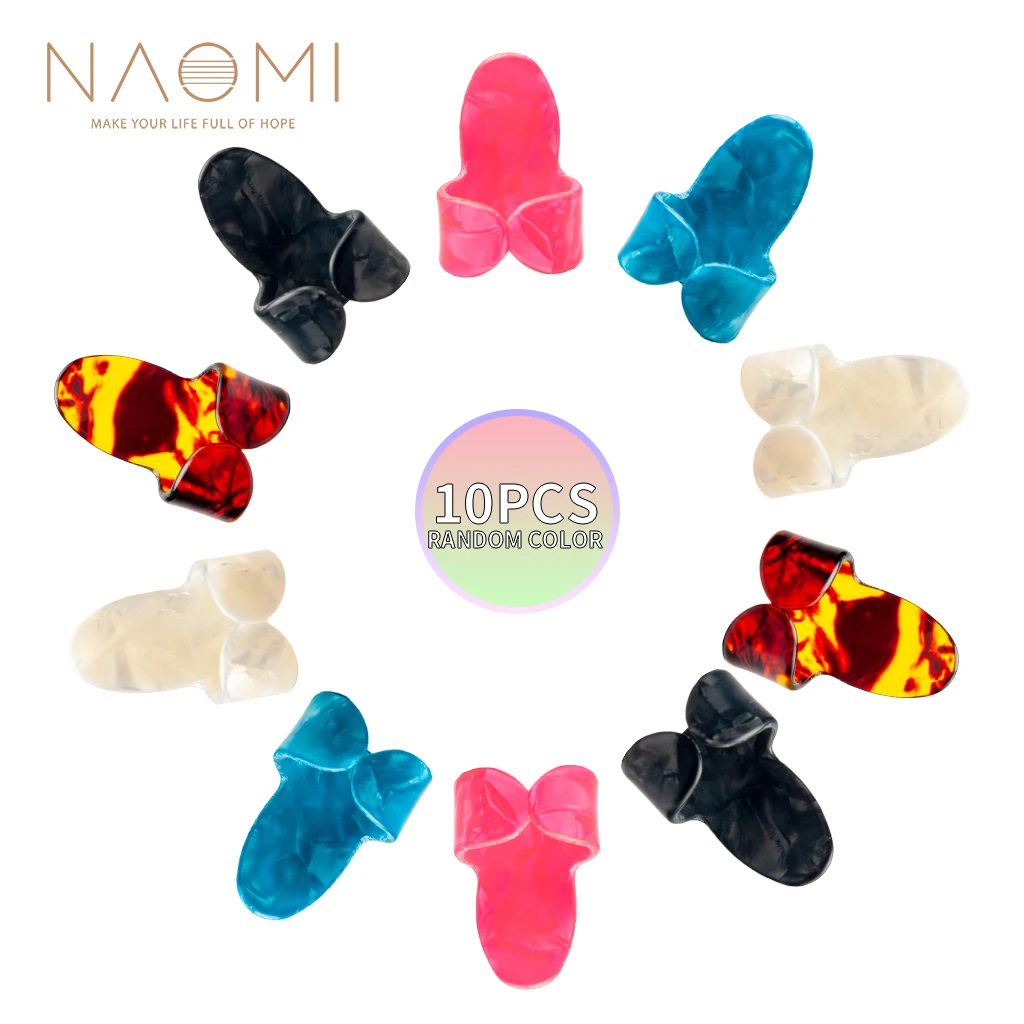 

NAOMI 10pcs/1set Celluloid Mediator Fingerpicks Thumb Finger Picks Plectrum 1.5mm Thickness Durable And Smooth For Guitar Bass