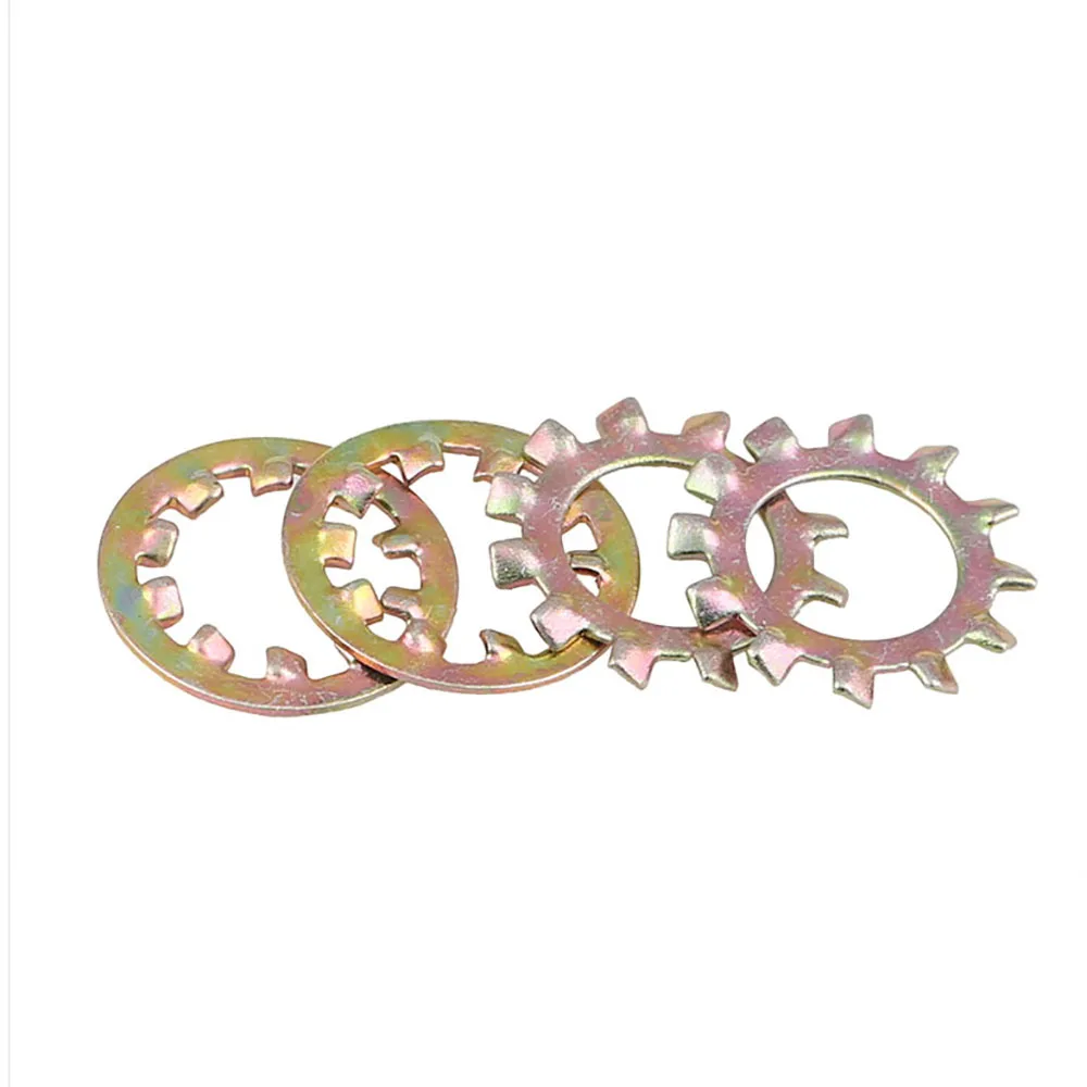 Internal & External Serrated Tooth Shakeproof Lock Washers - Color Zinc Plated