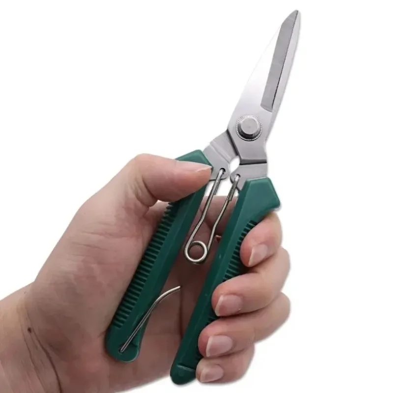 Gunting Pemangkas Kepala Lurus 190Mm Pegangan Anti-selip Outils Baja Tahan Karat Manual Gunting Taman Bonsai Rumah Tangga Gunting Pruing