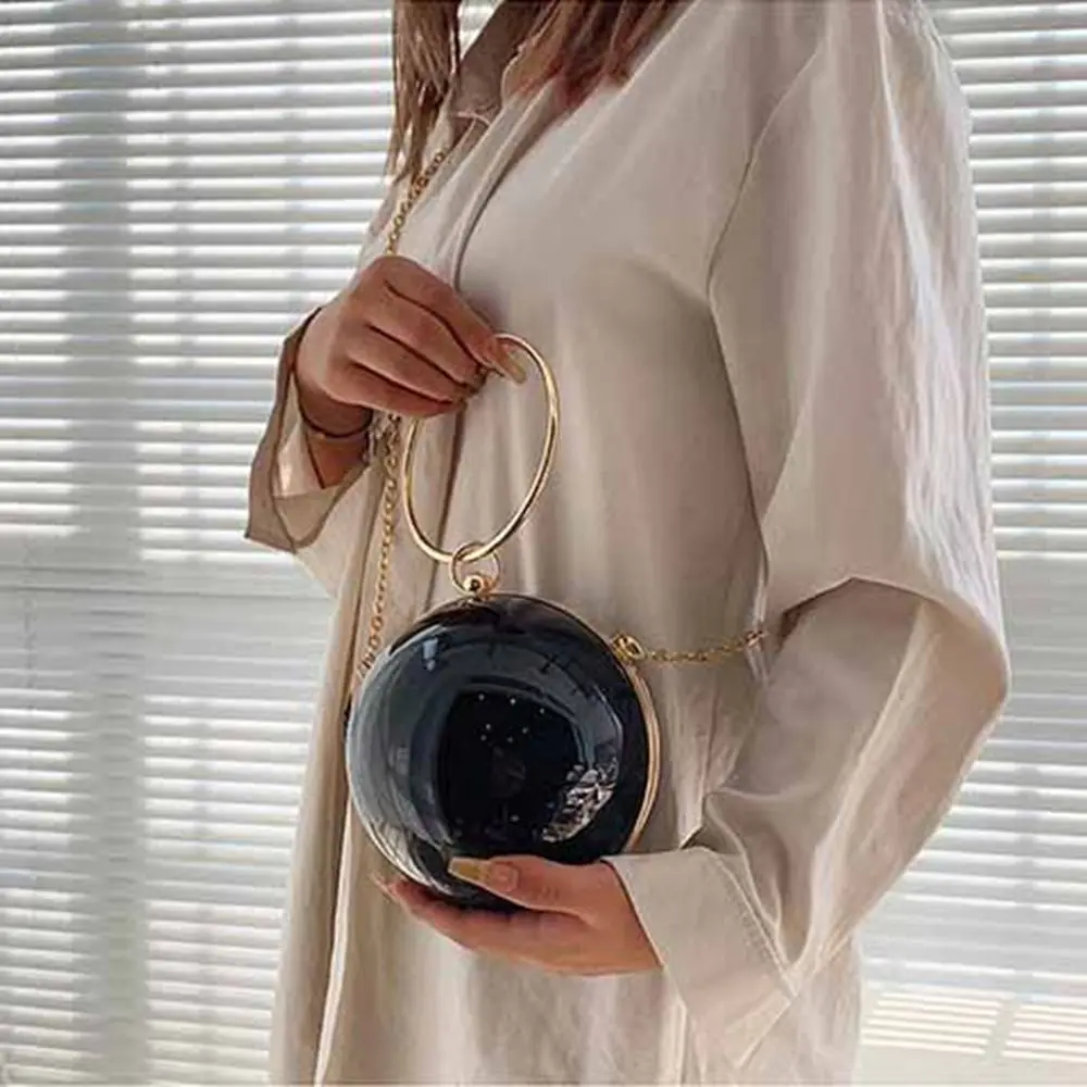 

Мини-акриловая вечерняя банкетная сумка с цепочкой, большая вместительная сумка с мячом, сумка через плечо, женский клатч, свадебный