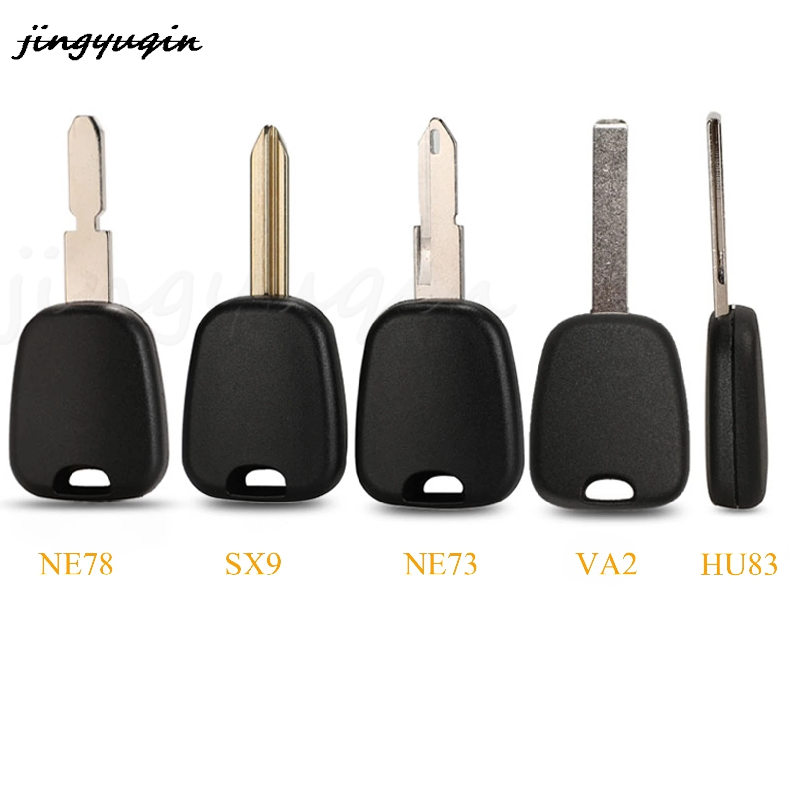 jingyuqin  Transponder Car Key Shell Fob For Citroen C2 C3 C4 Fit Peugeot 106 107 307 207 306 406 VA2/Hu83/SX9/Ne73 Blade Option