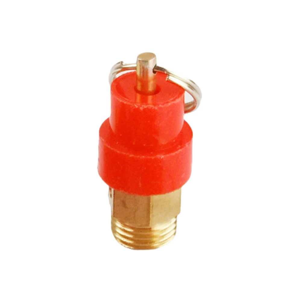 Valvola limitatrice di pressione di sicurezza 0-0.8Mpa Tappo rosso Valvola del compressore d'aria in ottone Anello di trazione addensato durevole per componenti pneumatici