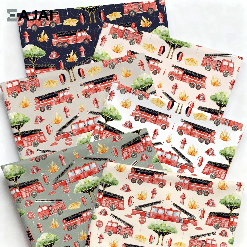

Eajai Kids Car Pattern Fabric Cotton Material Diy Sewing Cloth For Children Vehicle Print Handmade Garment Patchwork