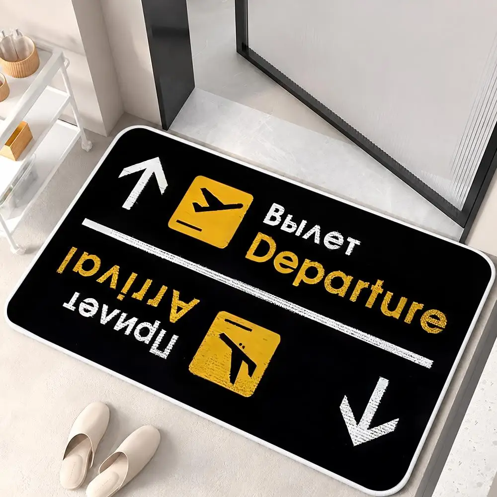 Arrival And Departure Floor Mat Flannel Rug Soft Non Slip Washable Door Mat for Bathroom Bedroom Kitchen Home Decor