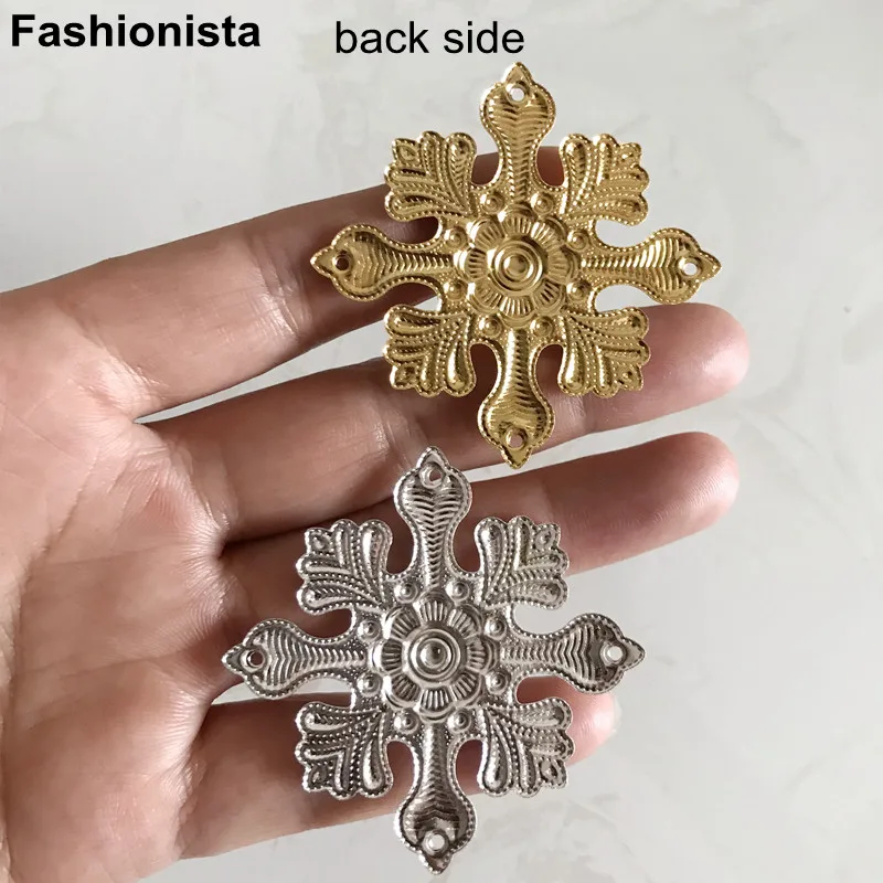 30 pcs -Large Cross Metal Filigree Jewelry Connectors 50mm металлическая филигрань для рукоделия