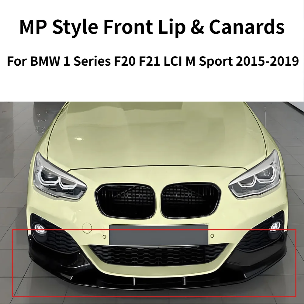 

MP Style Front Bumper Lip Splitter Canards For BMW 1 Series F20 F21 LCI M Sport 2015-2019 Exterior Refit Kit Accessories