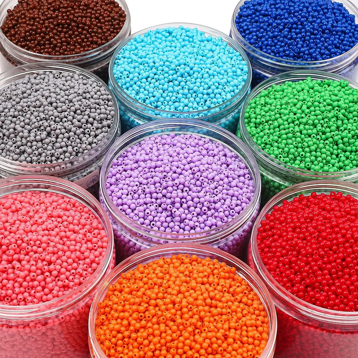 4mm Small Tiny 300Pcs Acrylic Seed Beads Colorful Solid Color Craft Loose Beads for Kits Jewelry Making Supplies DIY Findings