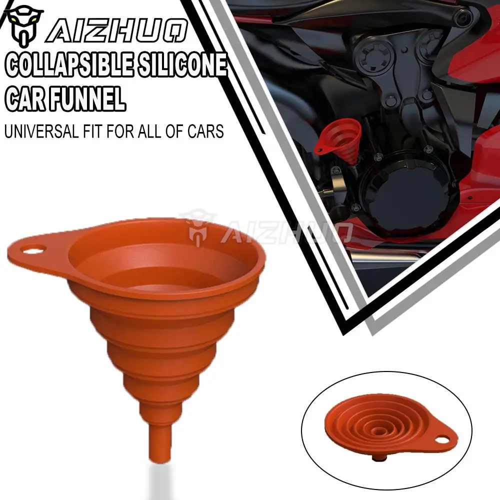 For Suzuki B-King DL1000 DL250 V-Strom 1000 1050 GTA DL650 Bandit Universal Motrcycle Engine Collapsible Silicone Liquid Funnel