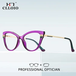 CLLOIO New Fashion Women Cat Eye Reading Glasses Anti Blue Light Female Myopia Prescription Glasses Hyperopia Optical Eyeglasses