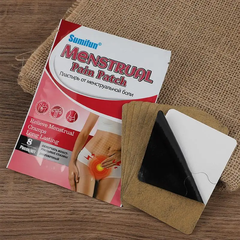 Menstrual Warming Patch 8pcs Relieve Menstrual Cramp Abdominal Heating Herbal Patch Self-Heating Winter Warmth Sticker