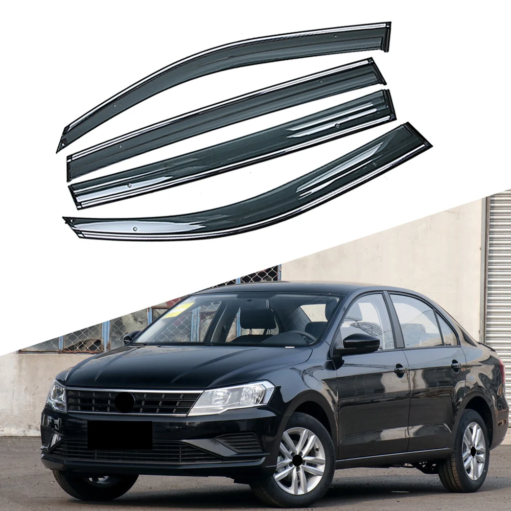 

For VOLKSWAGEN VW JETTA 2010-2019 Car Window Sun Rain Shade Visors Shield Shelter Protector Cover Trim Frame Sticker Accessories