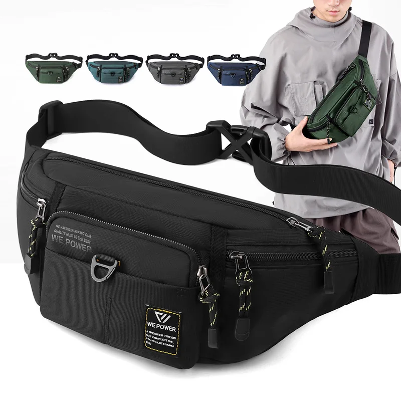 Men Waist Fanny Pack Belt Sling Chest Bag Travel Multi-Pocket Fashion Money Male Nylon Pouch Purse Bum Hip Bags bolsos 가방  сумка