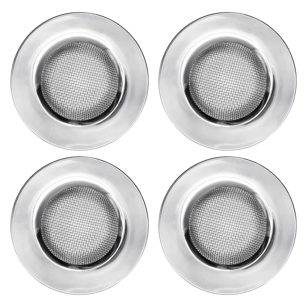 

4 Pcs Stainless Steel Sink Filter Cover Premium Anti rust Kitchen Sewer Drain Plumber free Easy Clean Hair Stop Solution