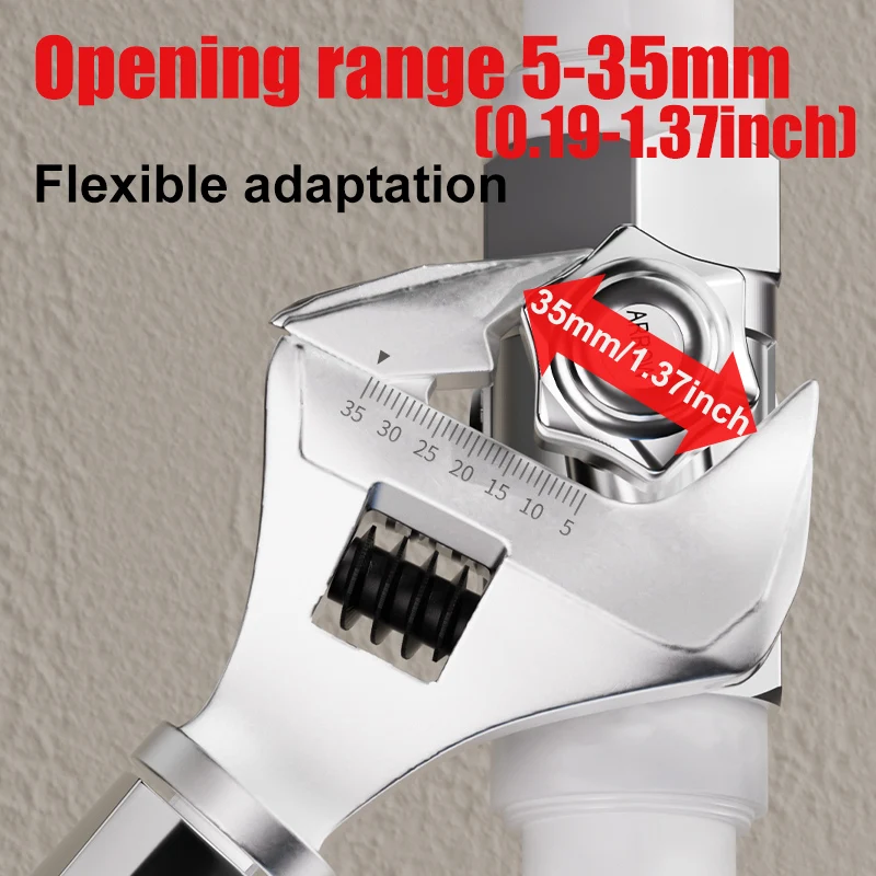 Adjustable 3-100Nm 5-35mm Digital Torque Wrench Spanner Head Electronic Jaw Open End Torque with Buzzer & LED, Calibrated