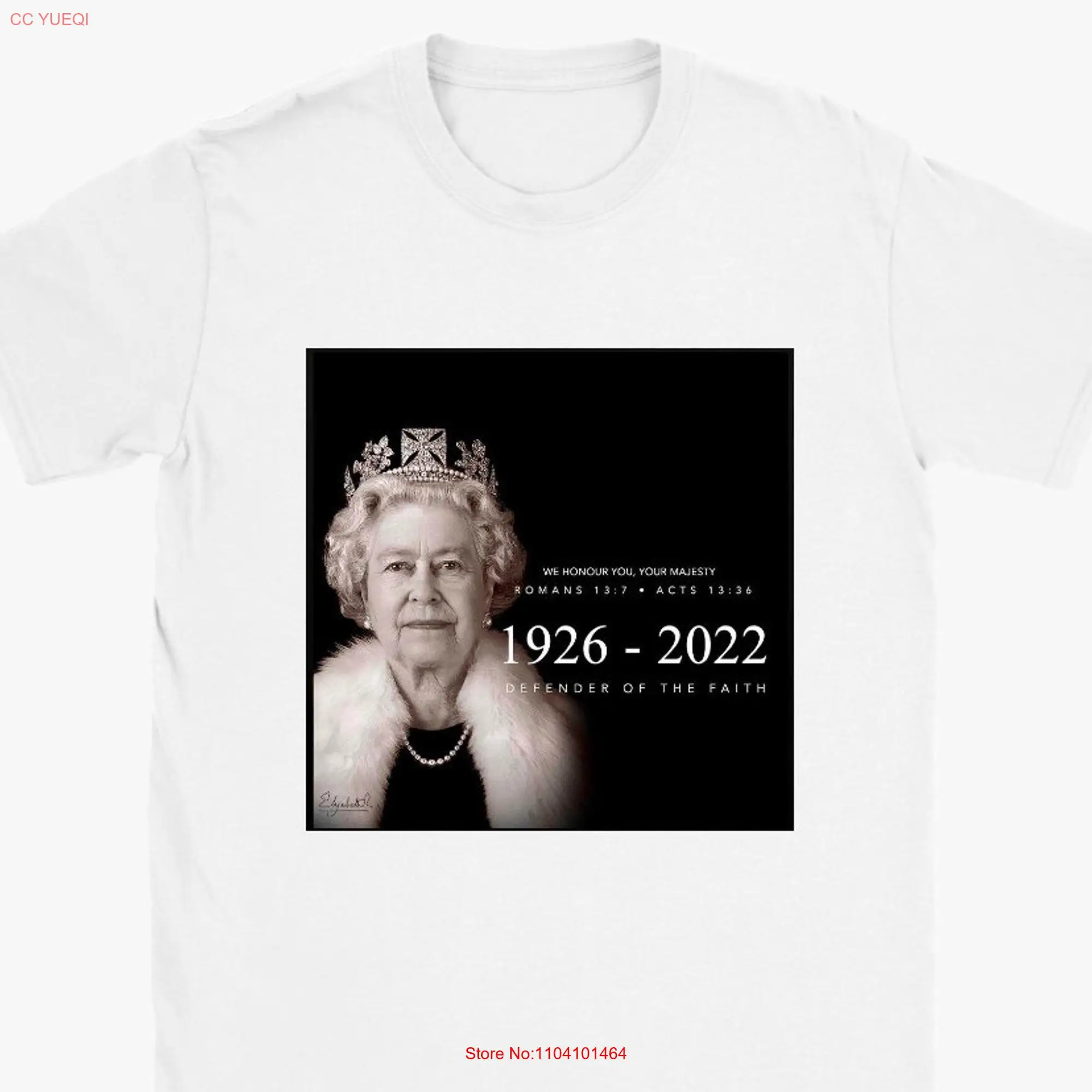 Queen Elizabeth Memorial T Shirt long or short sleeves