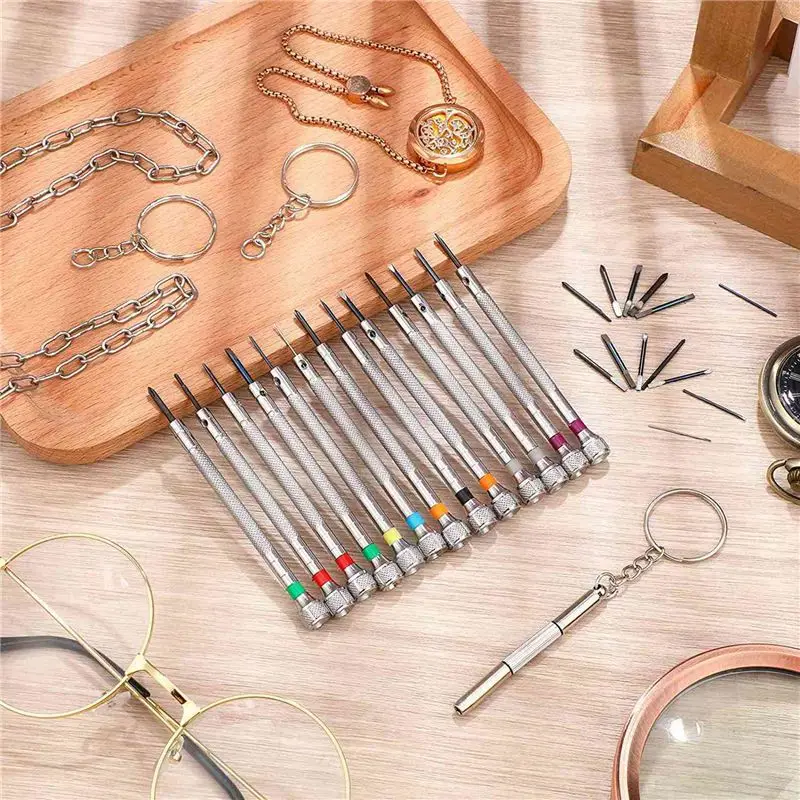 ABVJ-26 Pieces Mini Precision Watch Screwdriver Jeweler Watch Screwdriver Set 0.6-2.0 Mm With 26 Extra Replace Blades
