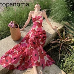 Topanoma Temperament Evening Dresses Women Holiday Sleeveless Bow Backless Sexy Elegant Cocktail Wedding Party Ladies Chic