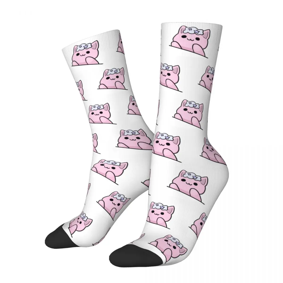 Happy Funny Male Men Socks Casual Aphmau Cloud Cat Sock Cartoon Anime Skateboard Women's Sock Spring Summer Autumn Winter