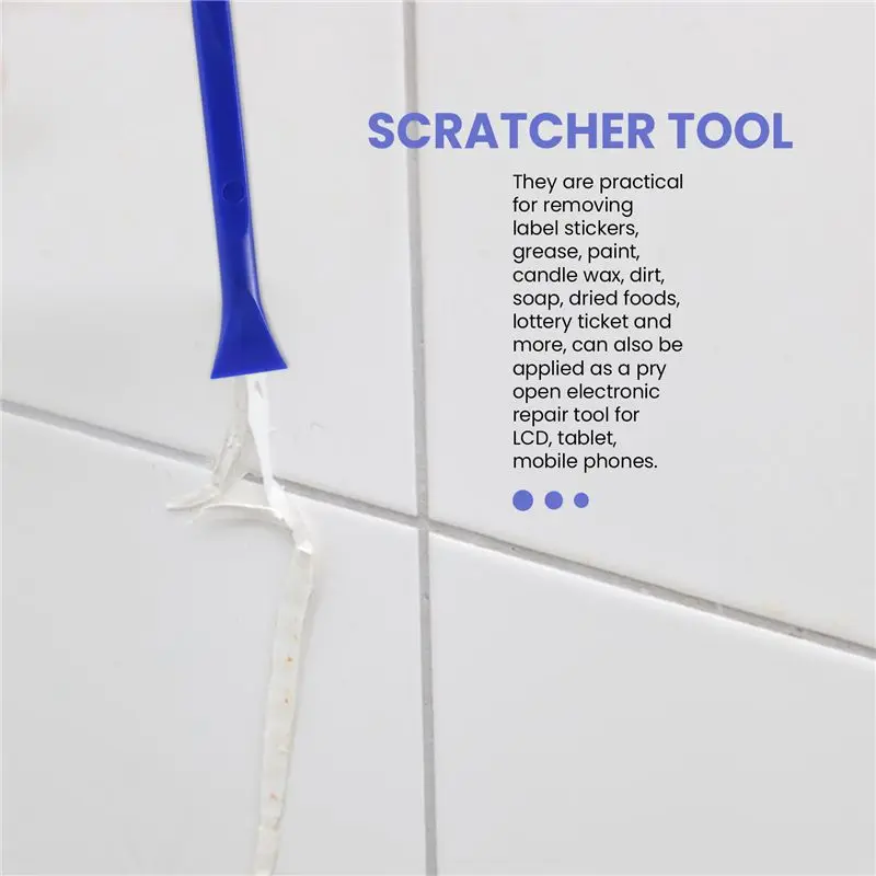 A34R 6Pcs Plastic Scraper Cleaning Tool Carbon Fiber Lottery Ticket Scratcher Tool For Tight Spaces, Kitchen, Crevices, Food