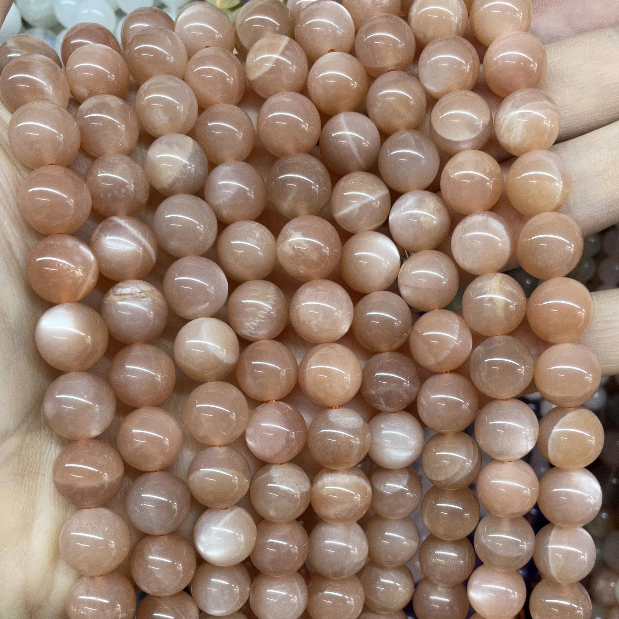 Naturalne klejnoty Sunstone nieregularne fasetowane Rondelle okrągłe luźne koraliki dystansowe do tworzenia biżuterii DIY bransoletka akcesoria naszyjnikowe