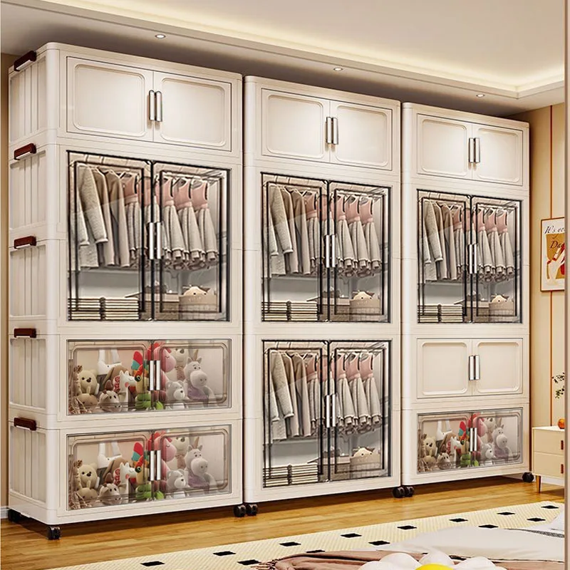 Multifunction Storage Wardrobe Dustproof Closet Organizer - Sundries Cabinet Multi-Specification Home Storage Solution