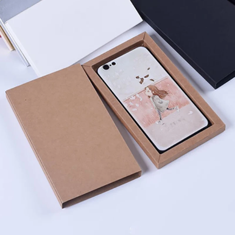 50Pack iphone X/S/14Pro Max Mobile Phone Case Kraft Packaging Box with Matte Drawer Box Crafts Display Storage Box