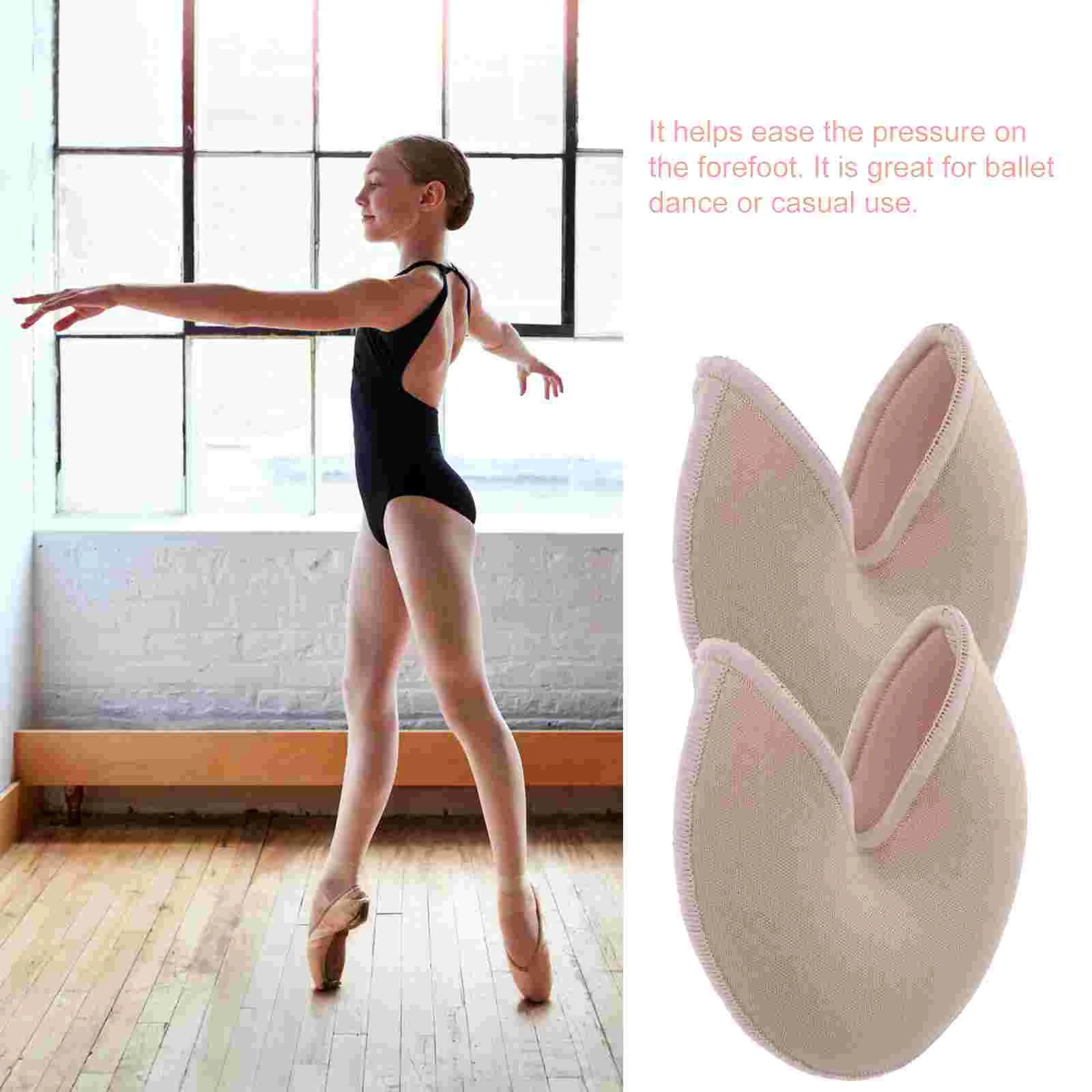 Pointe Toe Pads Ballerina Slippers for Women Caps Mules Dance Foot Protector Beige Socks Miss