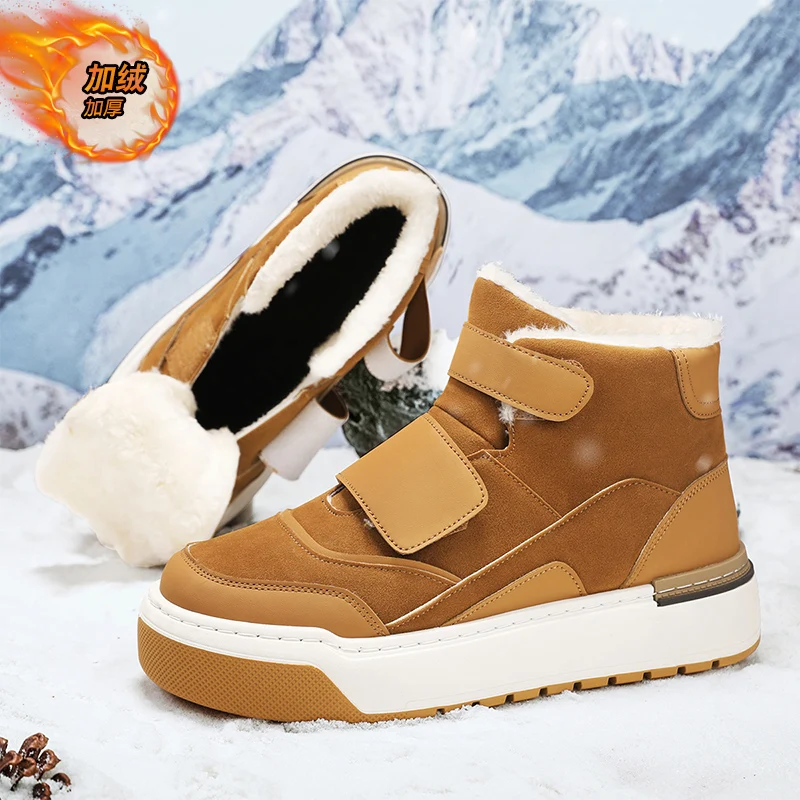 

man shoes Leather Casual Sneakers Adding cotton to keep warm Autumn Winter Comfortable Walking Tennis Footwear Fashion Sneakers