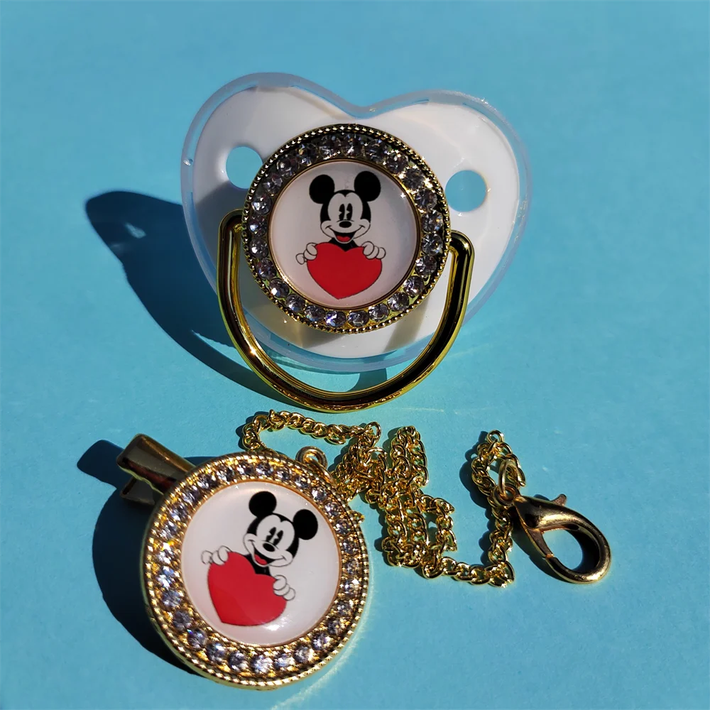 [1 conjunto] rei leão mickey minnie mouse imagem do bebê mamilo mordedor bpa livre dentição do bebê acalmar mamilos de borracha para crianças bebês