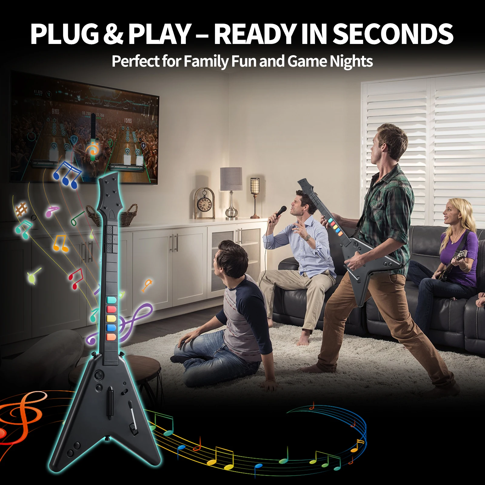 DOYO 2.4G Wireless Guitar Hero Controller per PC PS3 PS4 Compatibile Clone Hero Rock Band Gioco Joystick Remoto Console