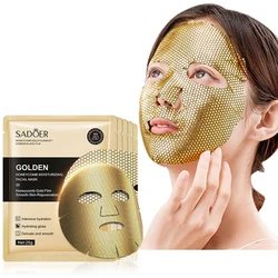 10 Uds SADOER 24K oro mascarillas faciales hidratantes cuidado de la piel reafirmante nutritivo suave rejuvenecimiento de la piel mascarilla de hojas