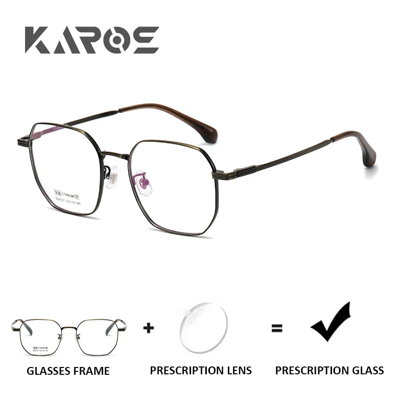 

KAROS Full Titanium Square Frame Optical Glasses Anti Blue Light Photochromic with Custom Recipe