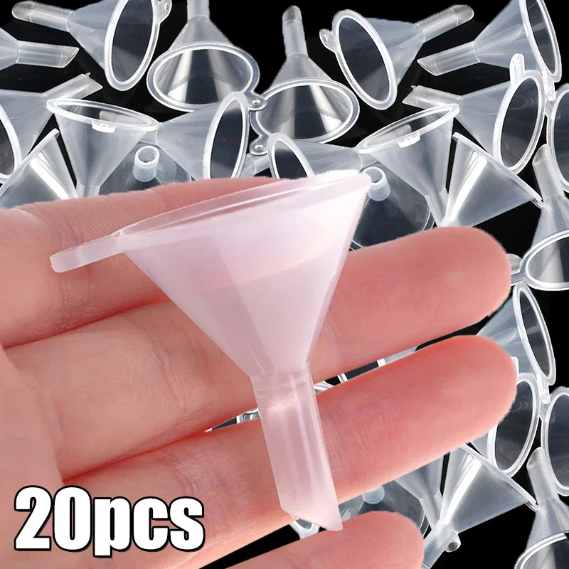 20/1Pcs Transparent Mini Funnels Small Mouth Plastic Liquid Oil Funnel Bottleneck Bottles Packing Tool Laboratory Supplies Tools