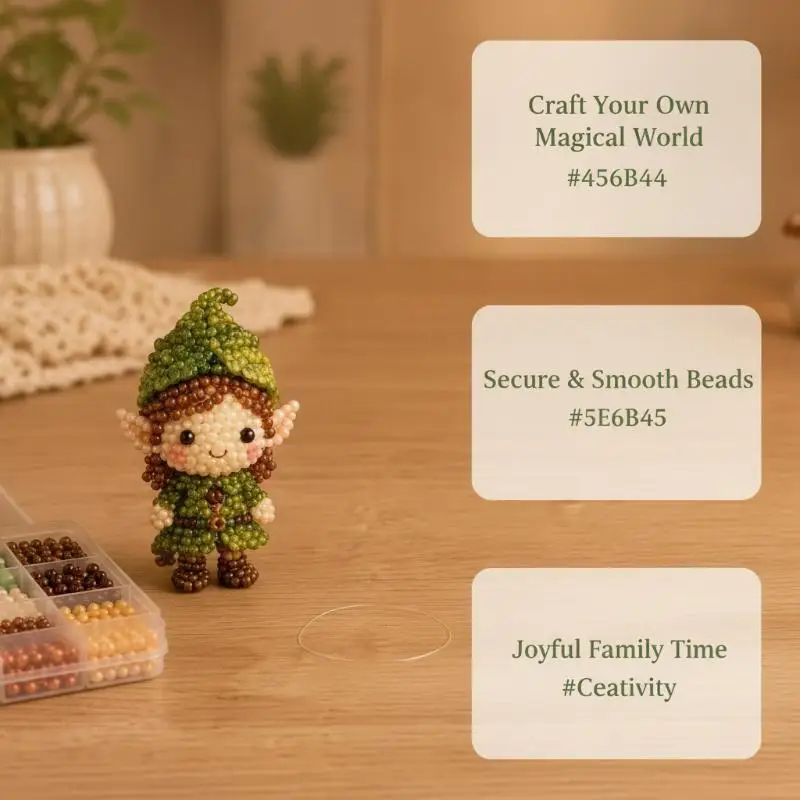 3D Beaded Forest Elf DIY Kit All Materials Included Beginner Friendly Guide For Home Crafting Family Time Creative Gifting