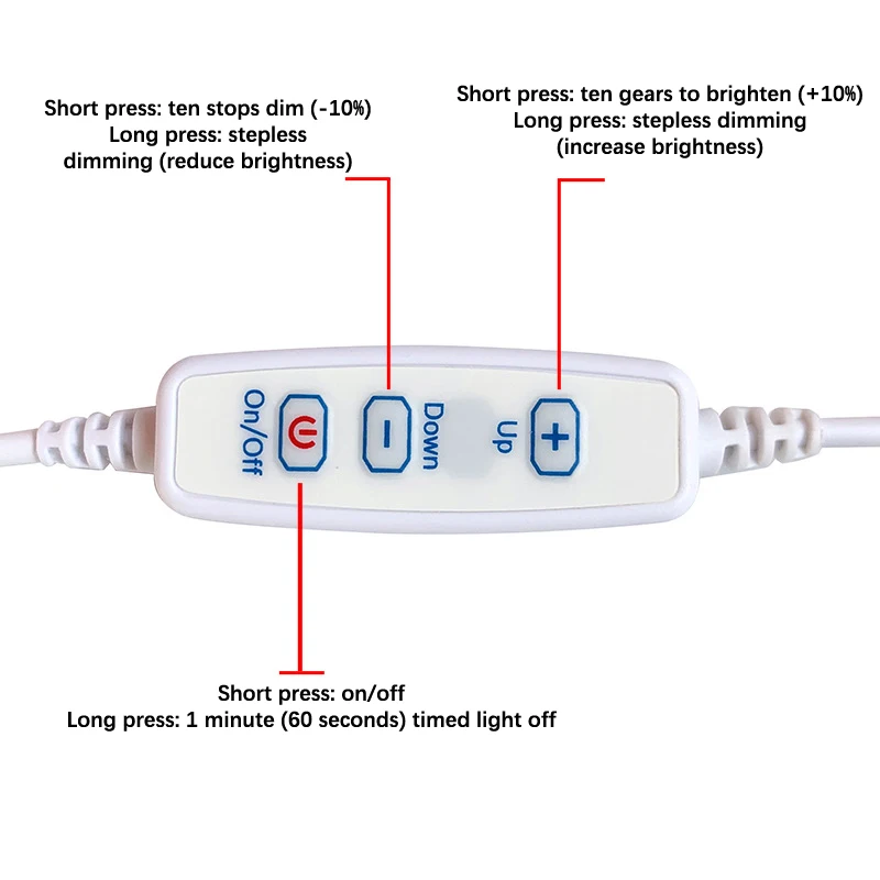 DC5V chip LED dimmerabili 5730 lampada LED SMD perline luminose fai da te lampadina LED regolabile Dimmer USB apprendimento lampada ricaricabile funzionante