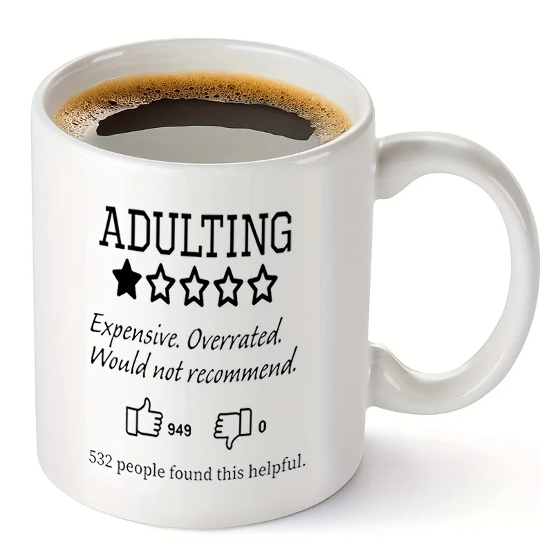Funny Coffee Mug, Would Not Recommend, Ceramic Coffee Tea Mug For Parents, Adults (11oz, White) for restaurants/cafes