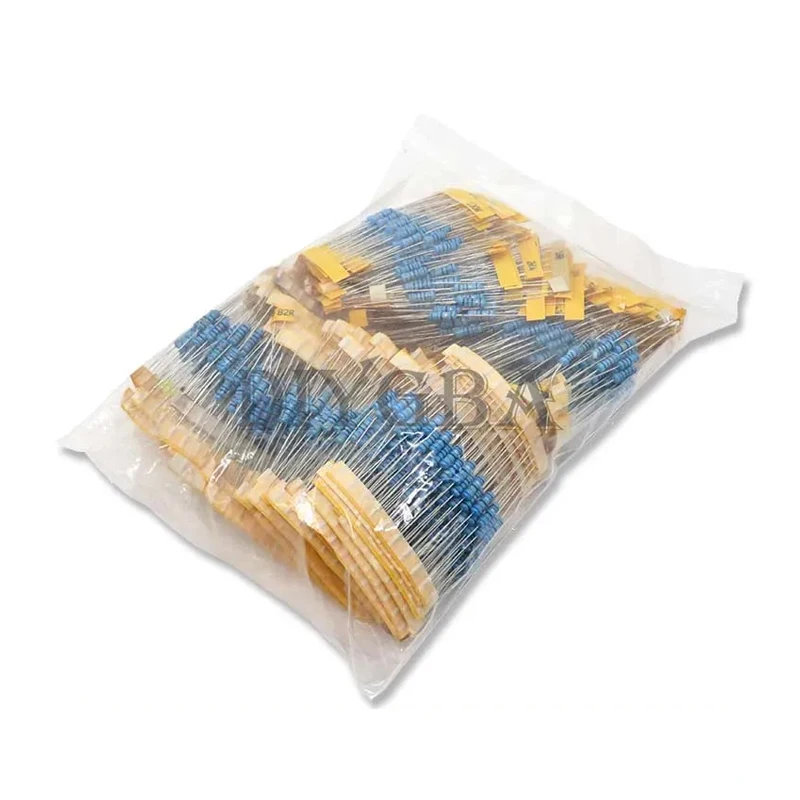 1100PCS/Set 1/2W 1M Metal Film Resistor Assorted Kit 1R/2.2R/3.3R/4.7R/100R/100K/470K/10M/1M/2M Ohms Metal Film Resistors 