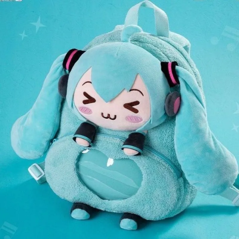 Neue hatsune miku kawaii niedlichen anime cartoon schmerz tasche schielen augen plüsch cartoon drei dimensionale puppe großer kapazität rucksack