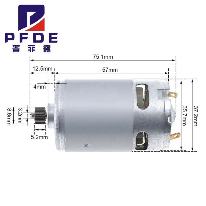 RS550 9/11/12/13/14 Teeth DC ELectric Motor 10.8V/12V/14.4V/16.8V/18V/21V/25V Screwdriver Drill Motor with High Torque Gear Box