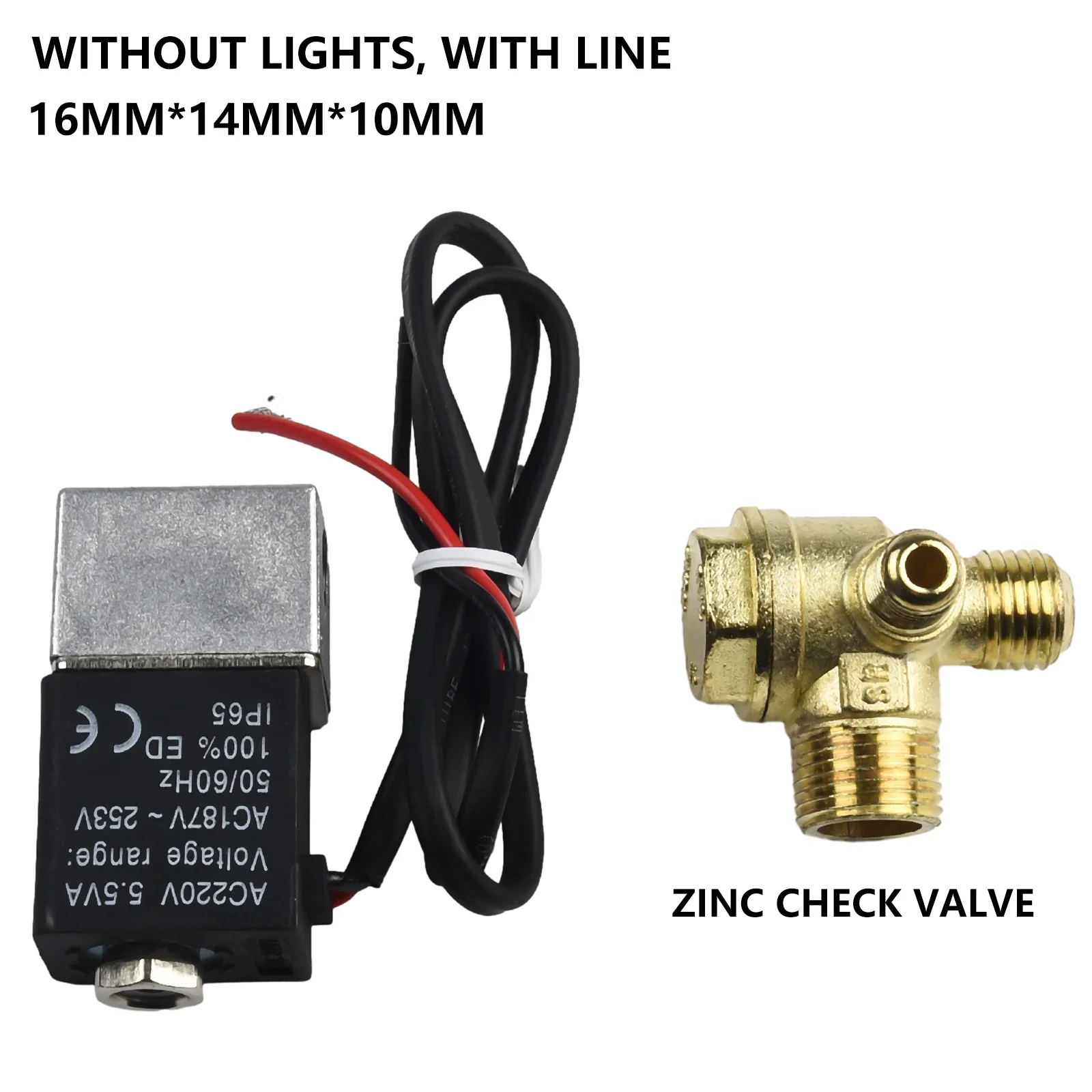 Zinc One-way Valve Solenoid Valve Check Valve Components Cut-off Fits Air Compressor Mute Oil-free Replacement