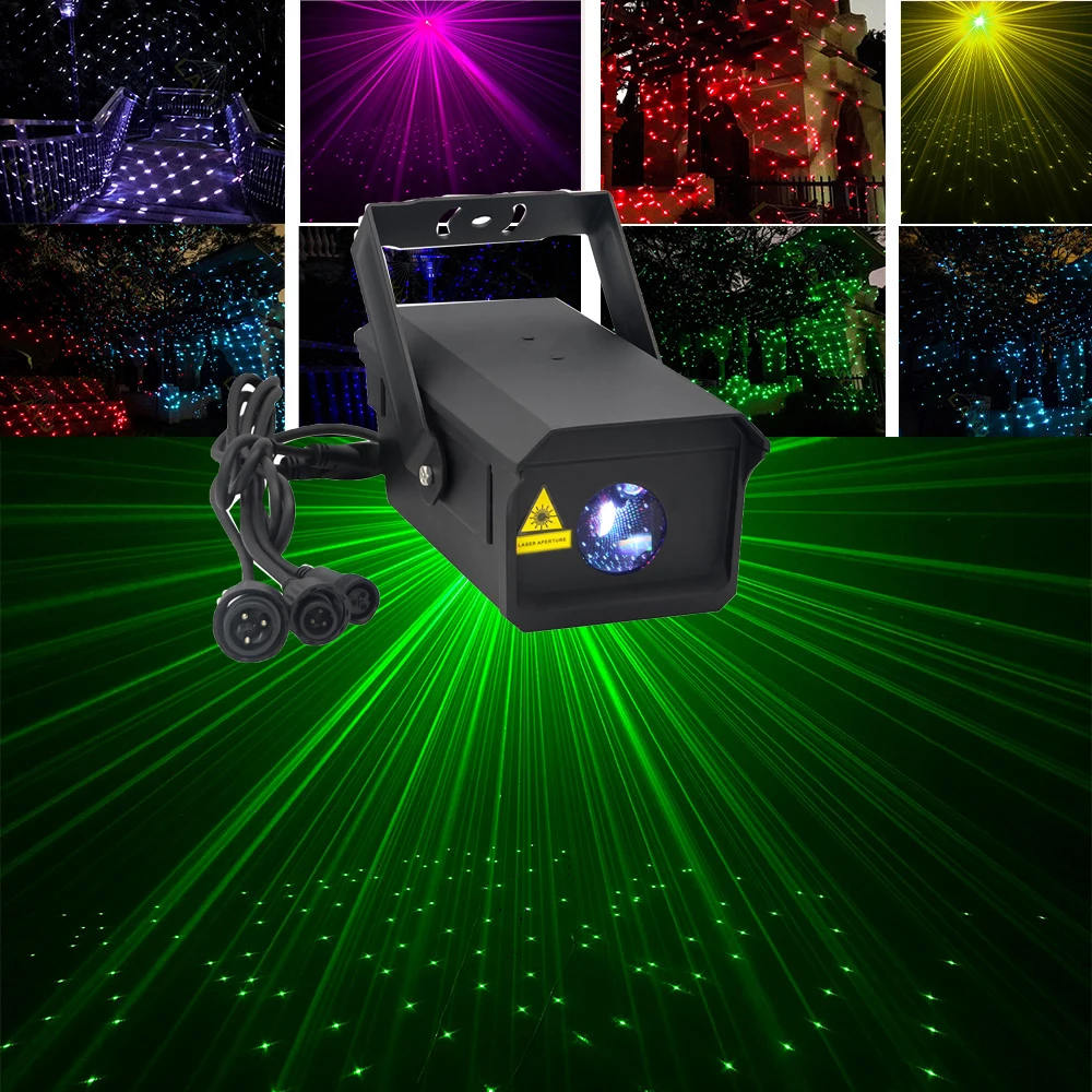 

2W Garden Light 7Color Starry Sky Laser Projector, RGB Full Star Firefly Light DMX Remote Control, Outdoor Landscape Light