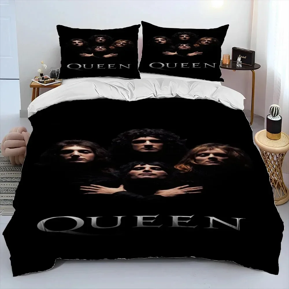 

3D Print Freddie Mercury Queen-Rock-Band Bedding Set Duvet Cover Bed Set Quilt Cover Pillowcase Comforter king Queen Size