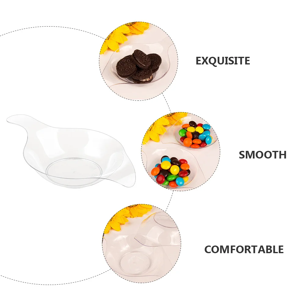 

50pcs Plastic Sauce Cup Disposable Storage Spoon For Biscuit Dessert Serving Small Sauce Container Transparent Smooth Handle
