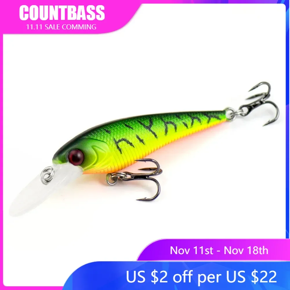 

Countbass Minnow Hard Lure 52mm 2" 3.8g 9/64 oz., Sinking Plastic Trout Fishing Bait, Freshwater Bass Wobblers, Hardbaits,