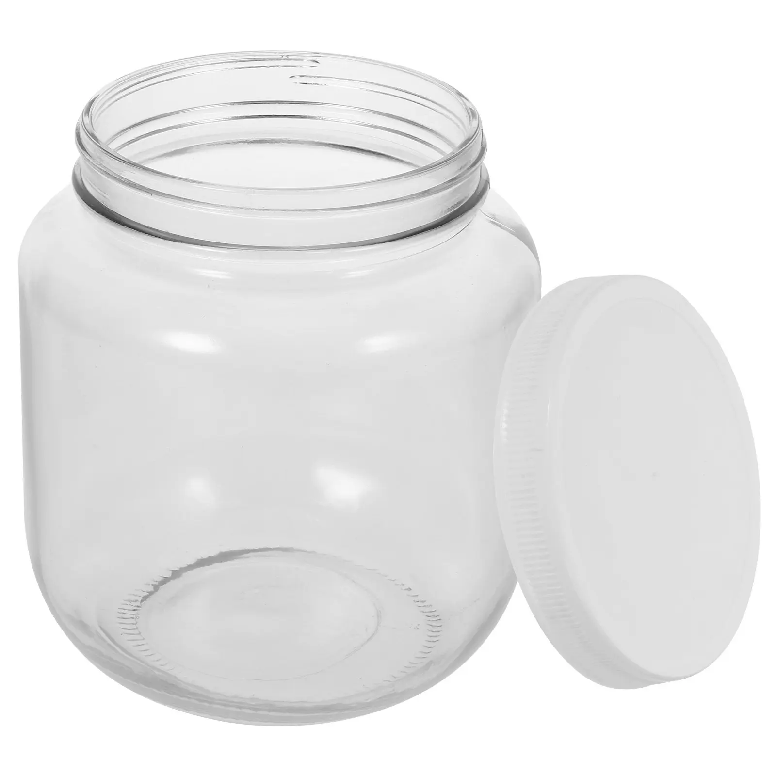 

Большая стеклянная банка для хранения с пластиковой крышкой, герметичная, с широким горлом, для кофе, чая, сахара, емкость для продуктов, стеклянные контейнеры объемом полгаллона